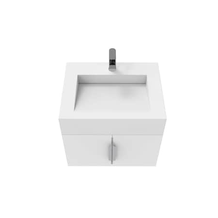 Castello Usa Nile 24-inch White Vanity Set with White Top and Brushed Nickel Handles CB-MC-24W-BN-2053-WH